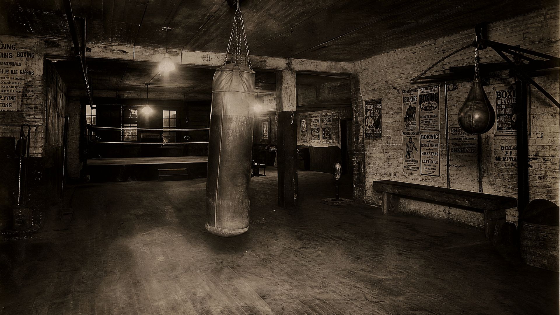 Vintage Lower East Side boxing gym circa 1925