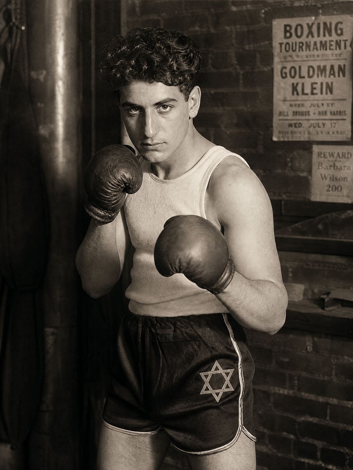 Young Jewish immigrant boxer, Lower East Side gym, 1920s