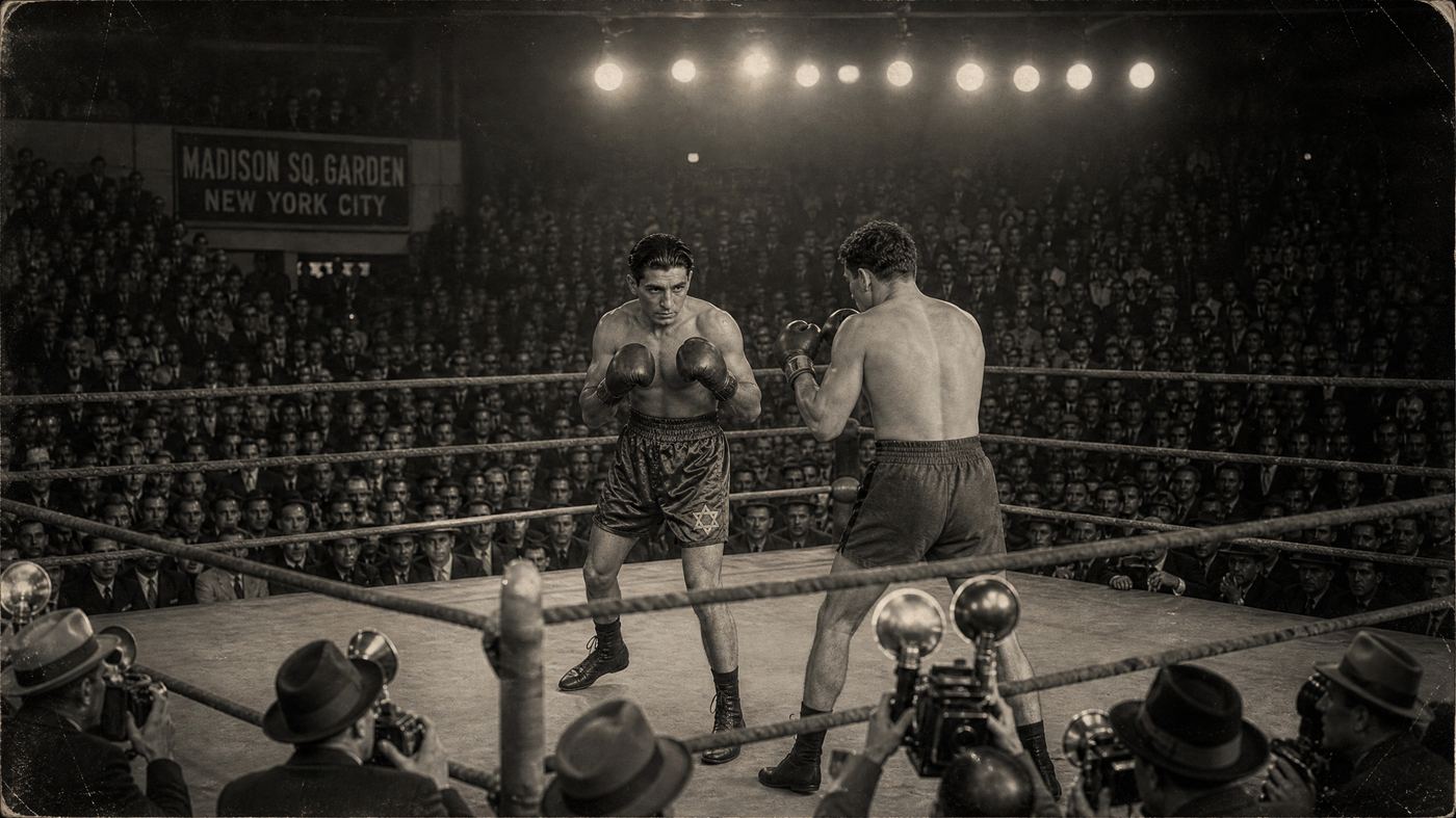 Championship boxing match at Madison Square Garden 1930s